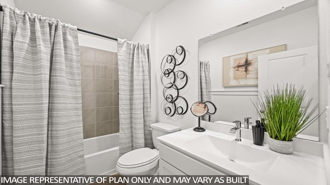 Secondary bathroom with single sink