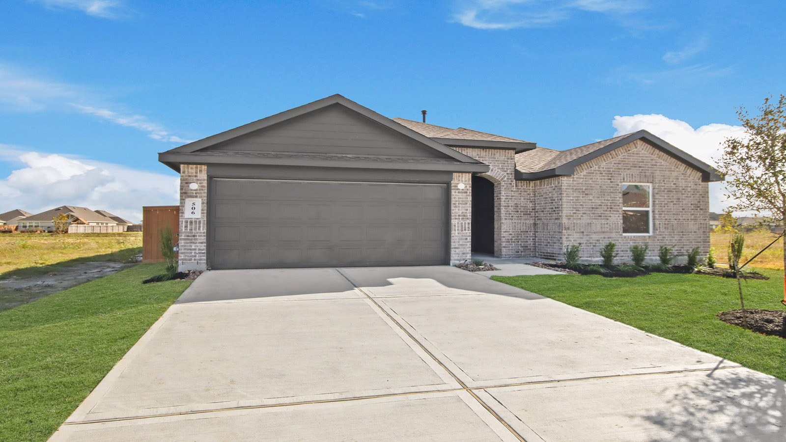 One story home with two car garage
