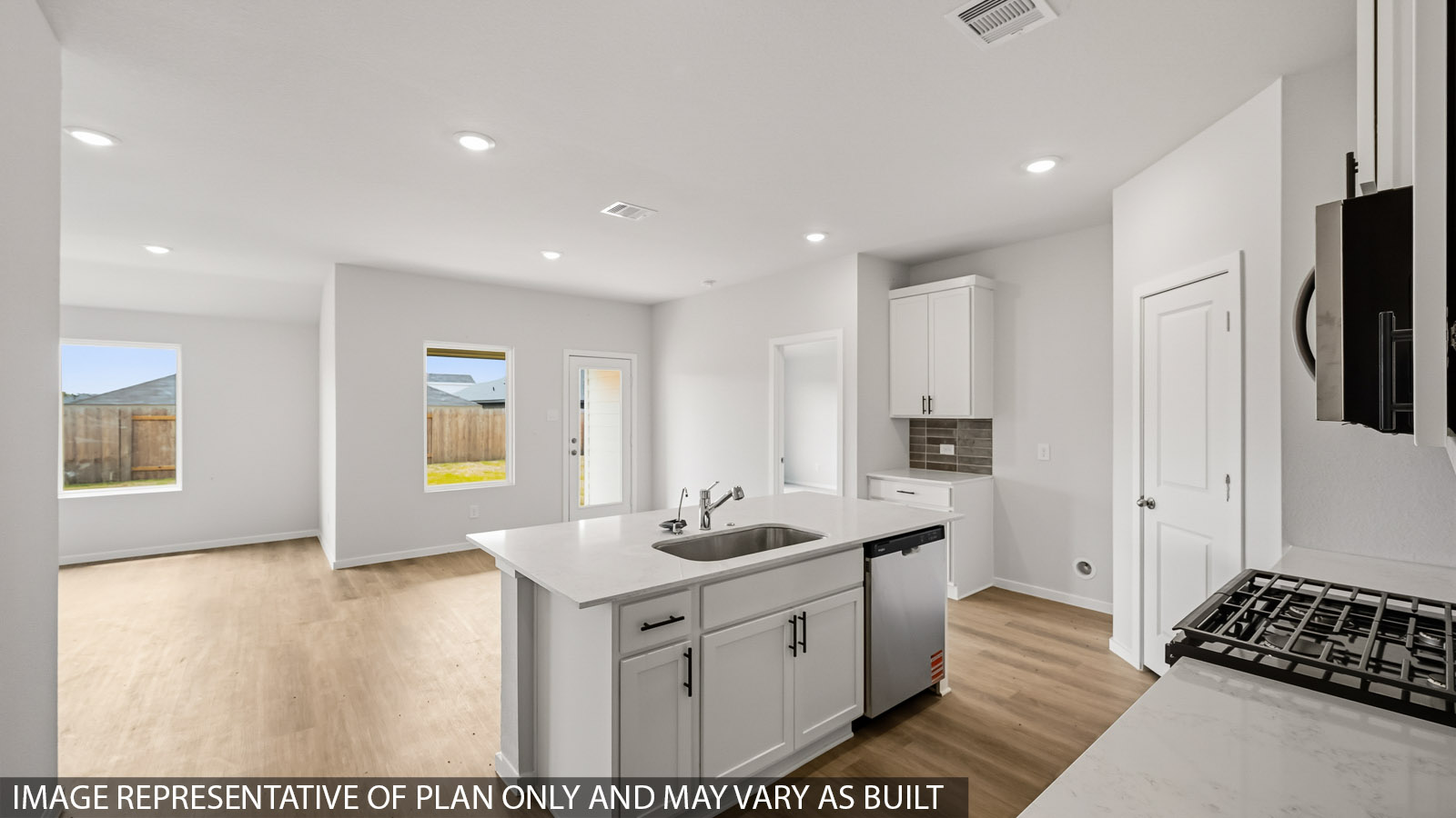 Kitchen with vinyl flooring