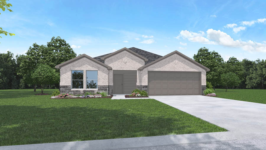 One story home with two car garage