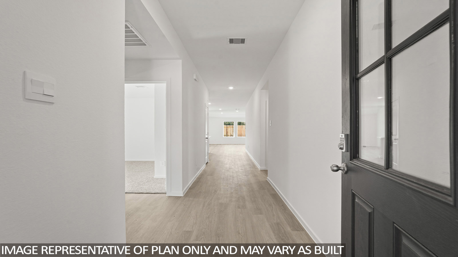 Entry hallway with vinyl flooring