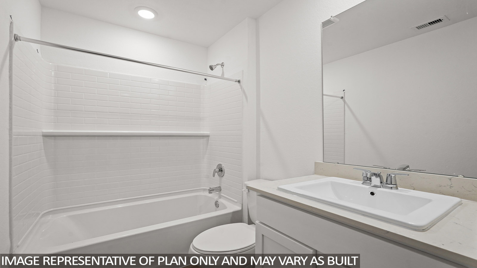 Secondary bathroom with single sink