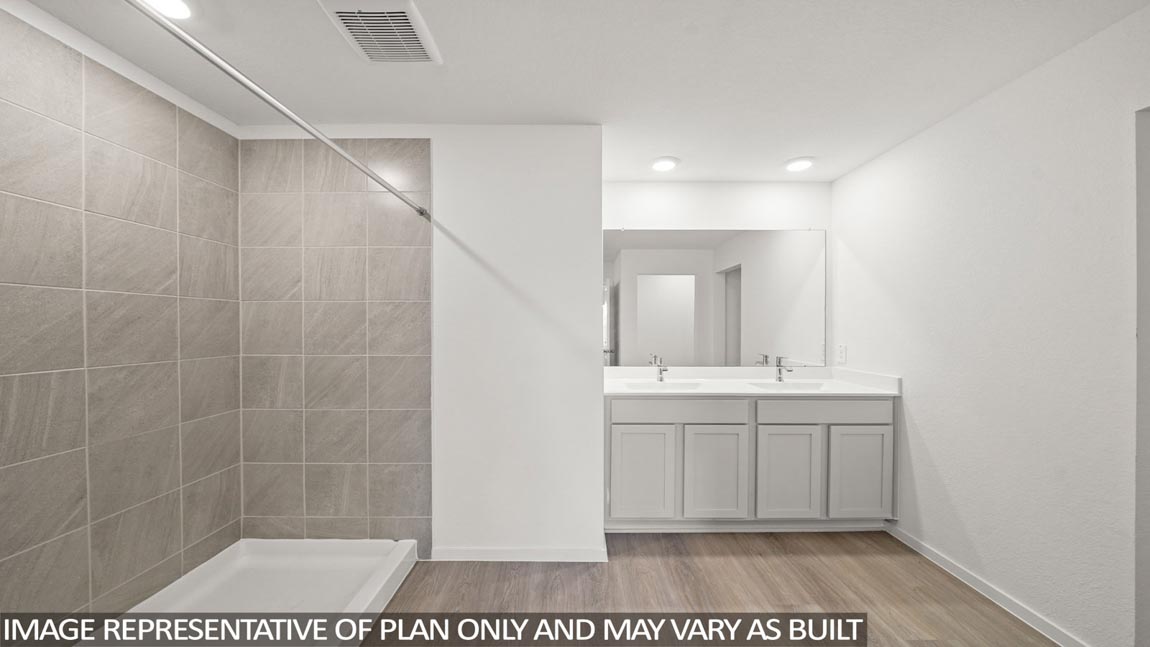 Primary bathroom with double sinks