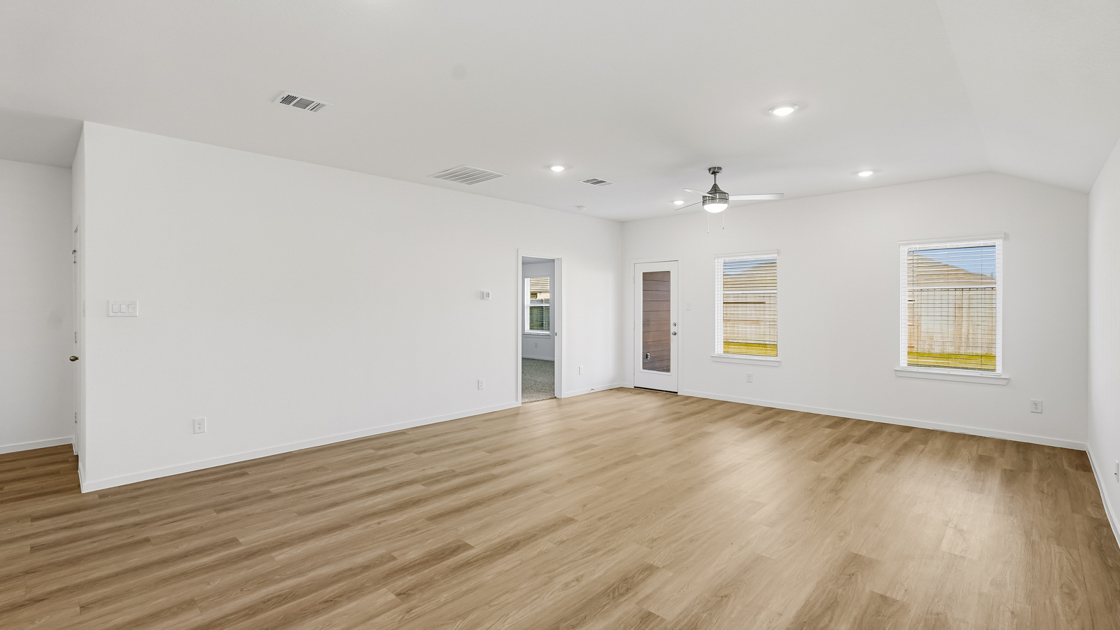 living room with vinyl flooring