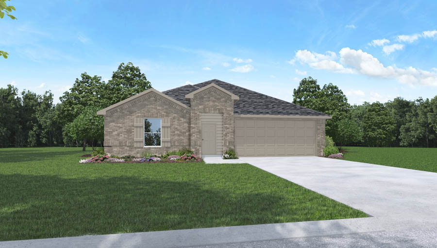 one story home with 2 car garage