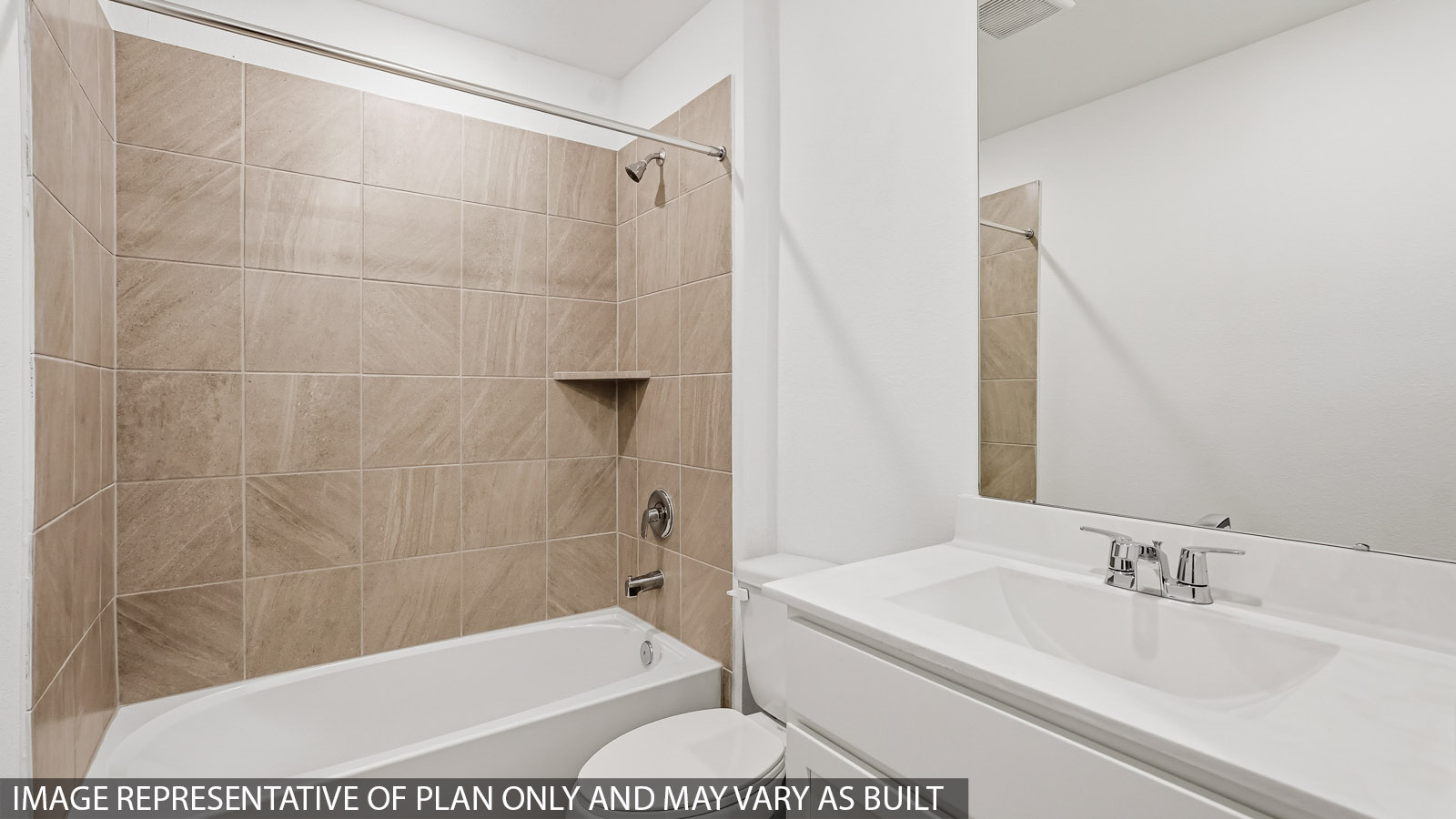 secondary bathroom with tub/shower combo