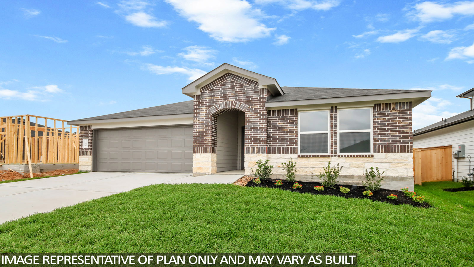 One story home with two car garage