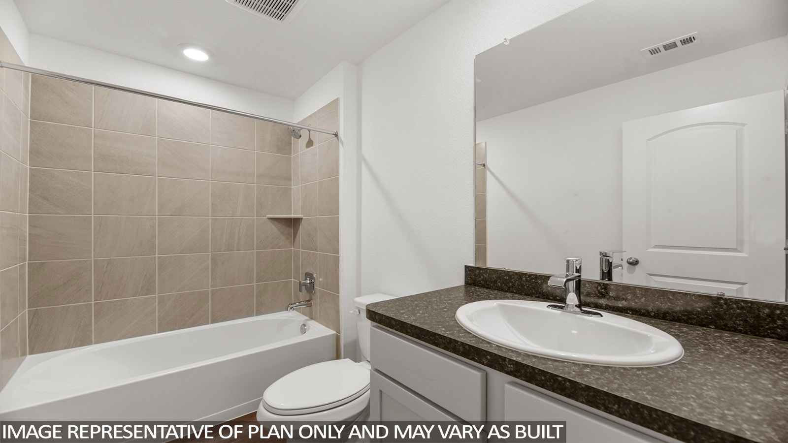 Secondary bathroom with single sink