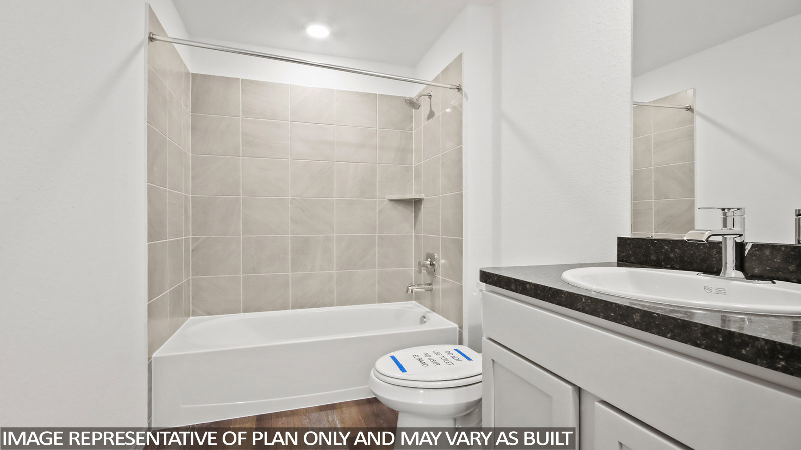 Secondary bathroom with single sink