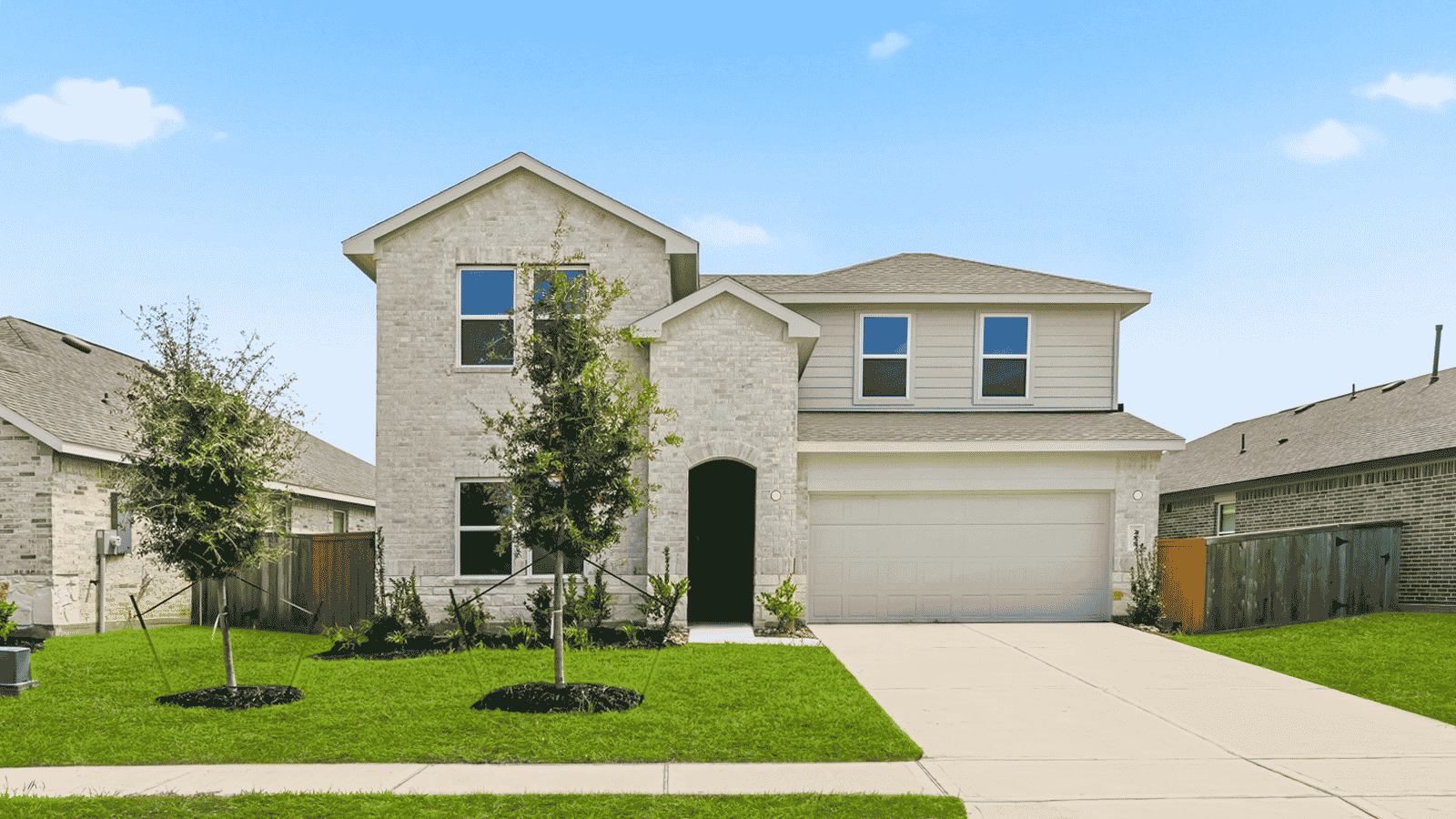 Two story home with two car garage