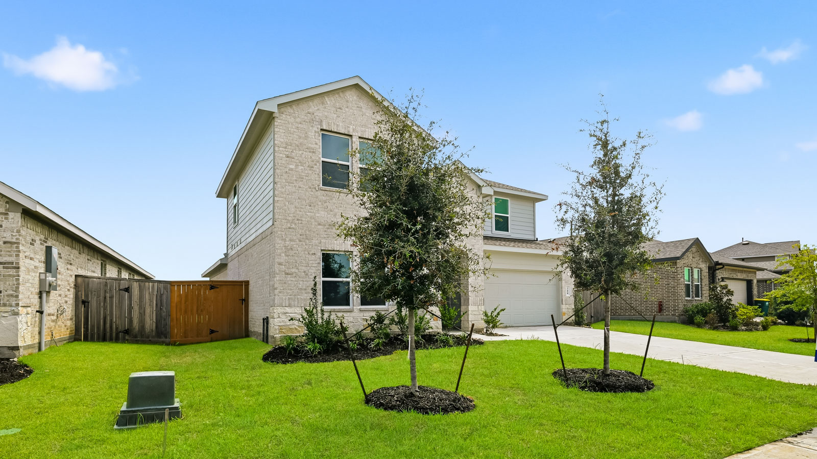 Two story home with two car garage