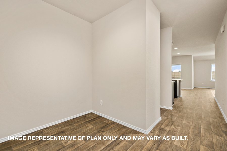 Entryway with vinyl flooring.