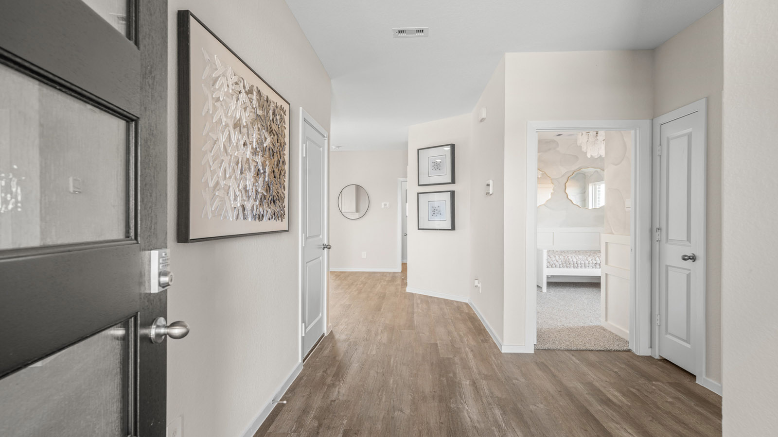 Open concept living, dining, and kitchen area