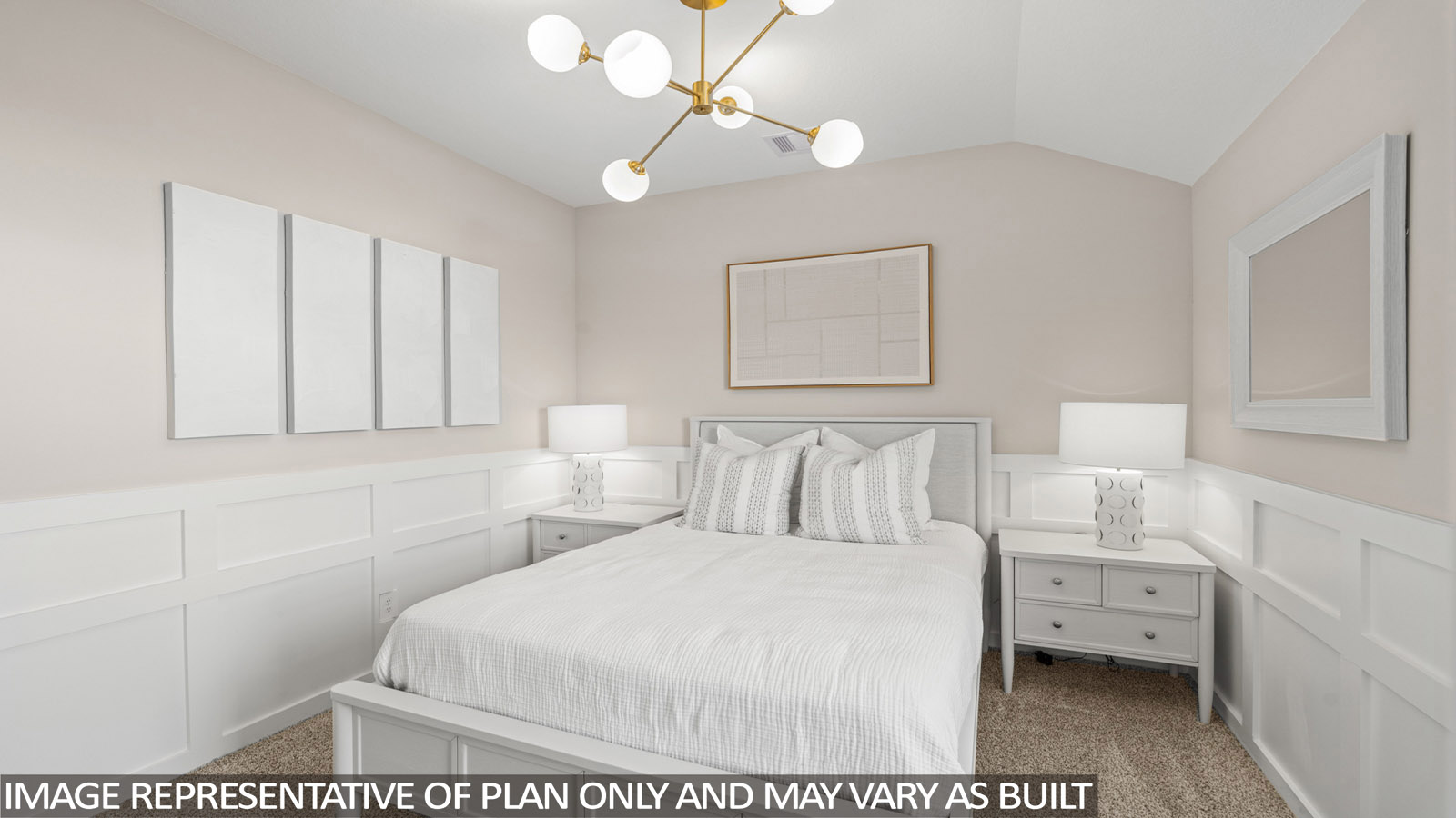 Secondary bedroom with carpet flooring