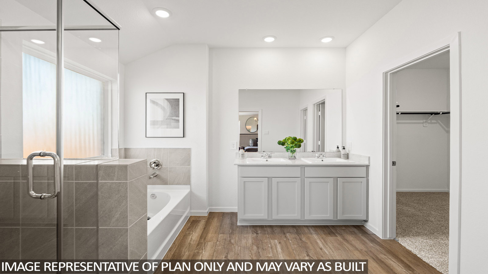 Primary bathroom with double sinks
