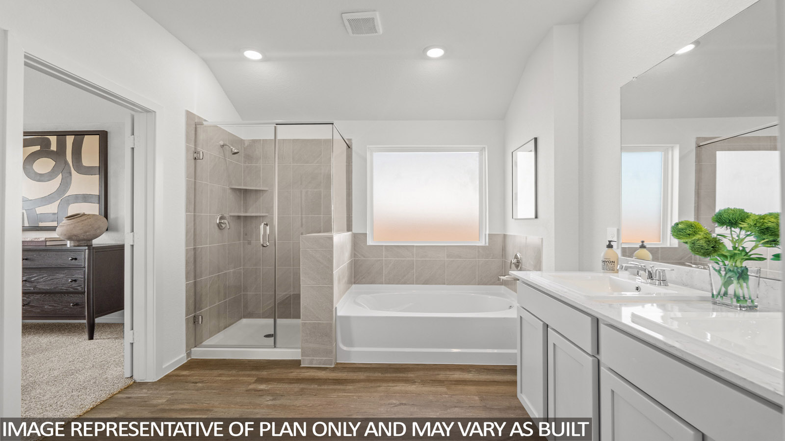 Primary bathroom with double sinks