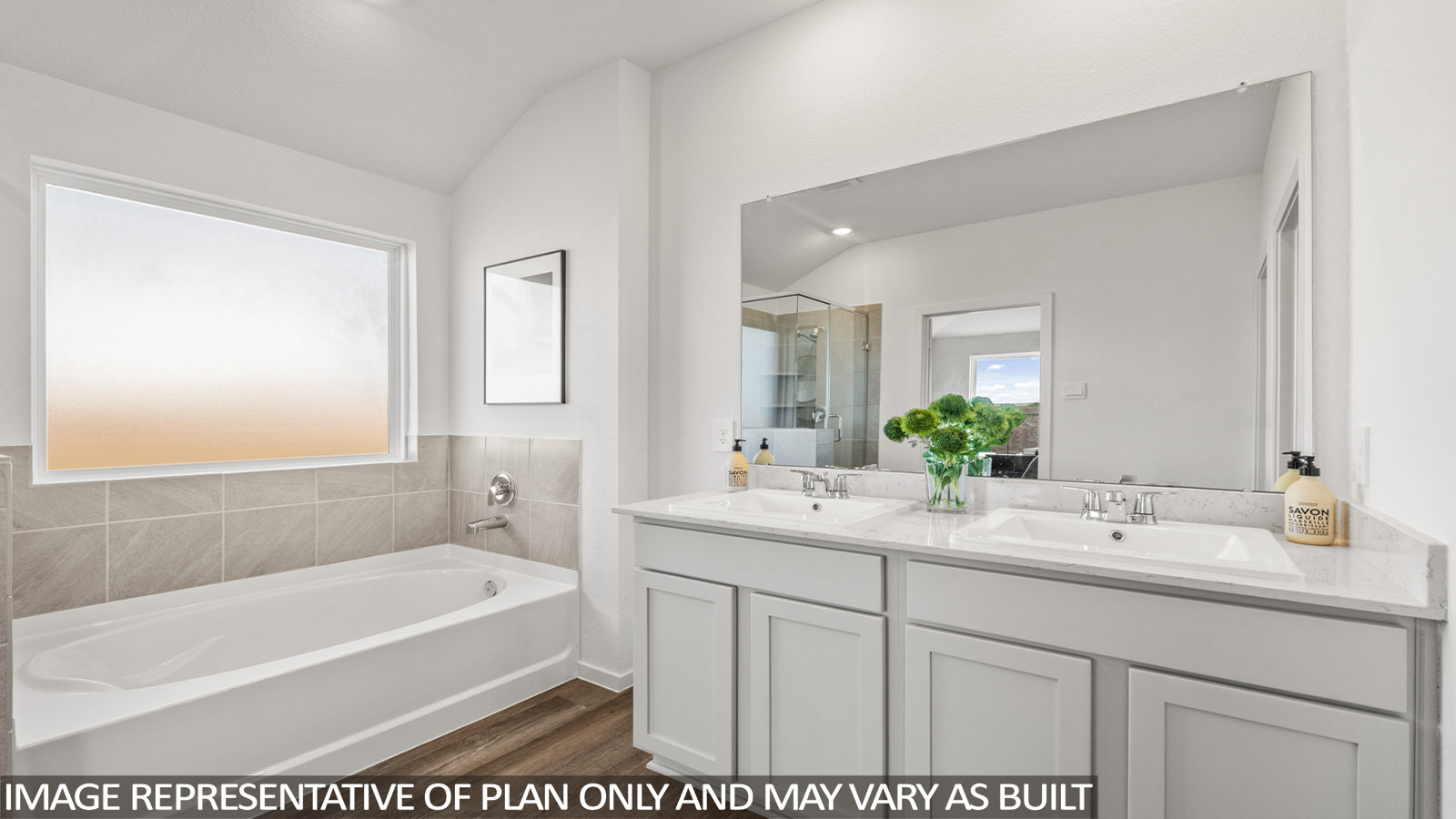 Primary bathroom with double sinks