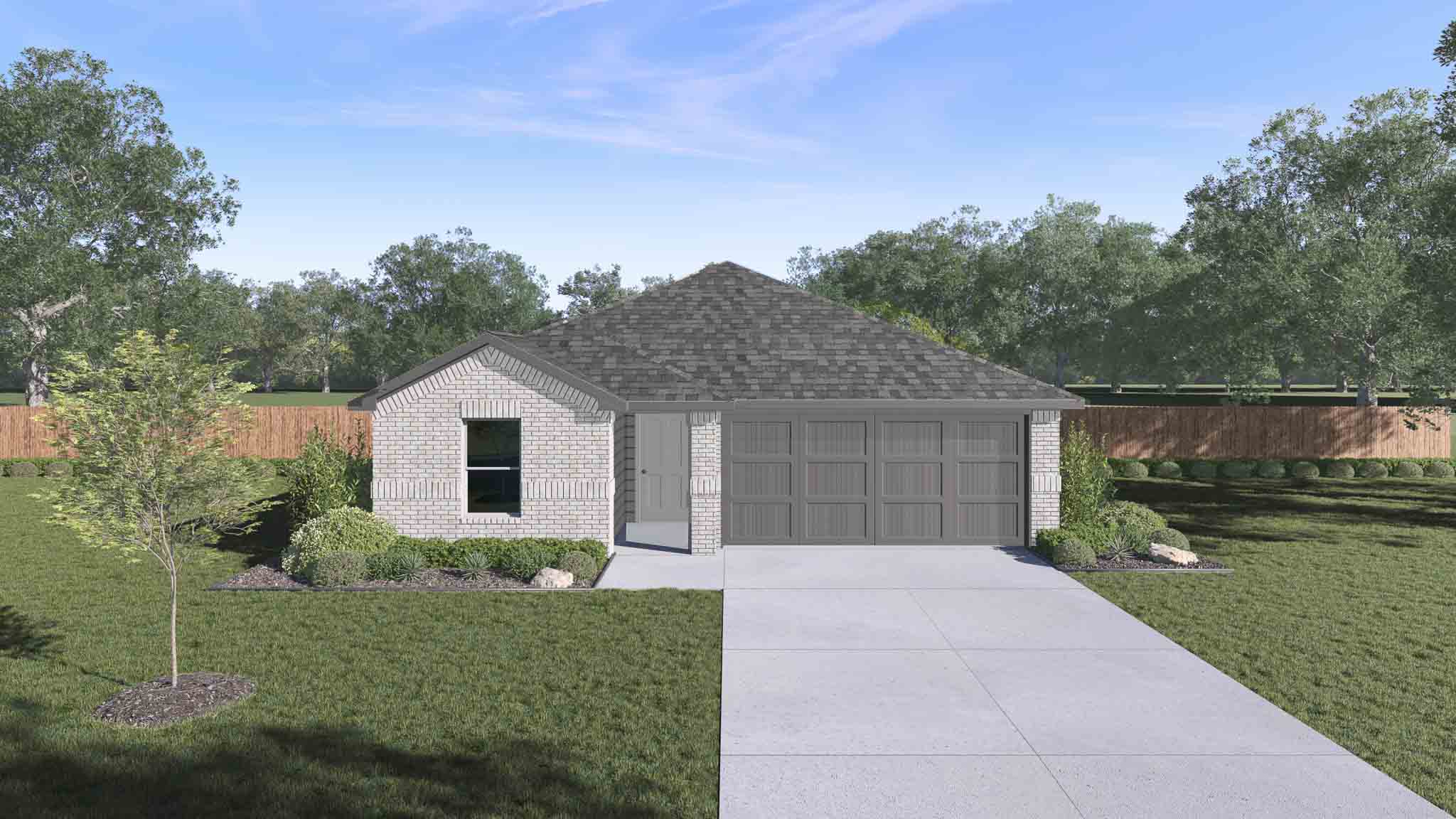 One story home with two car garage