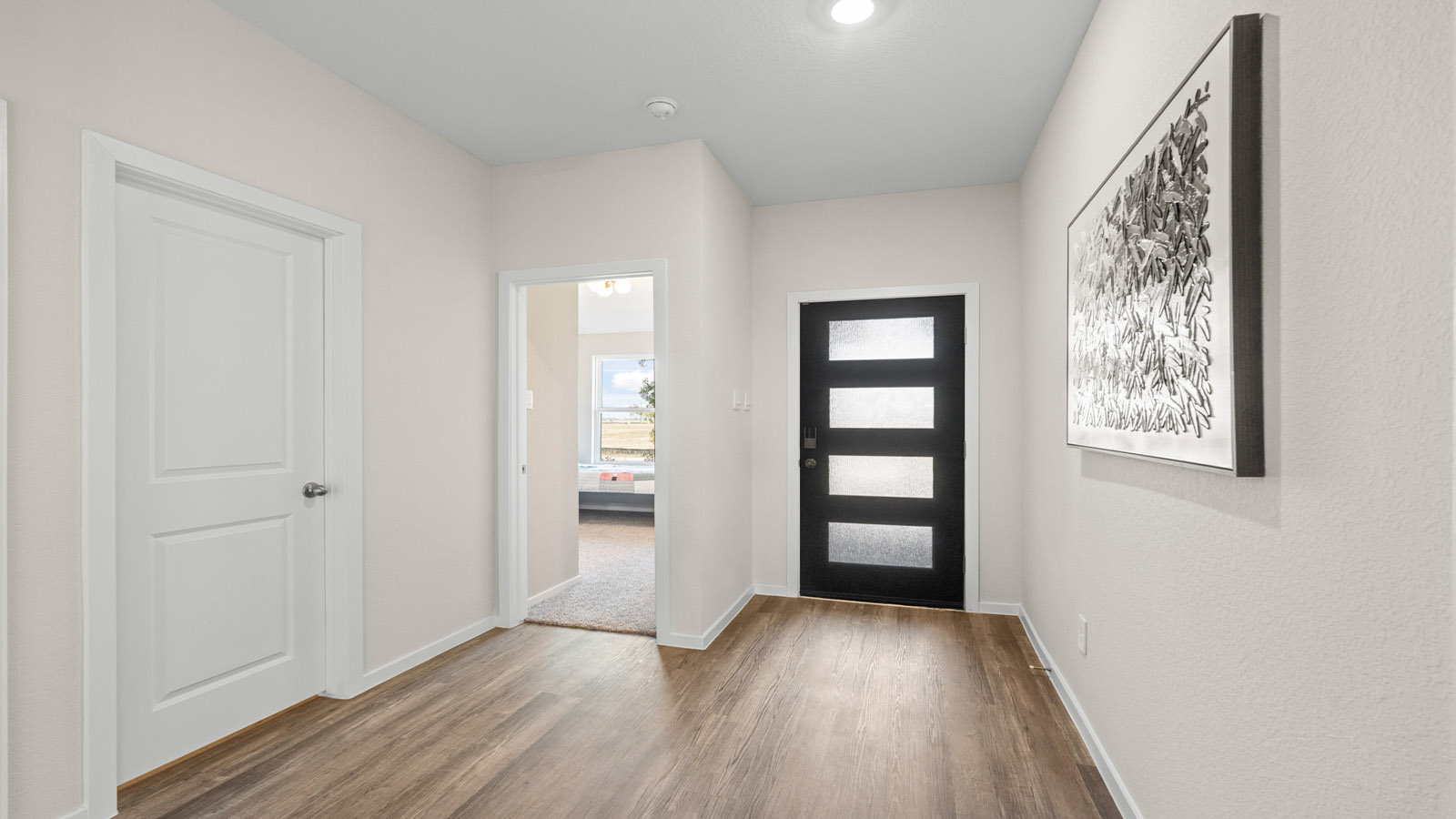 Entry hallway with vinyl flooring