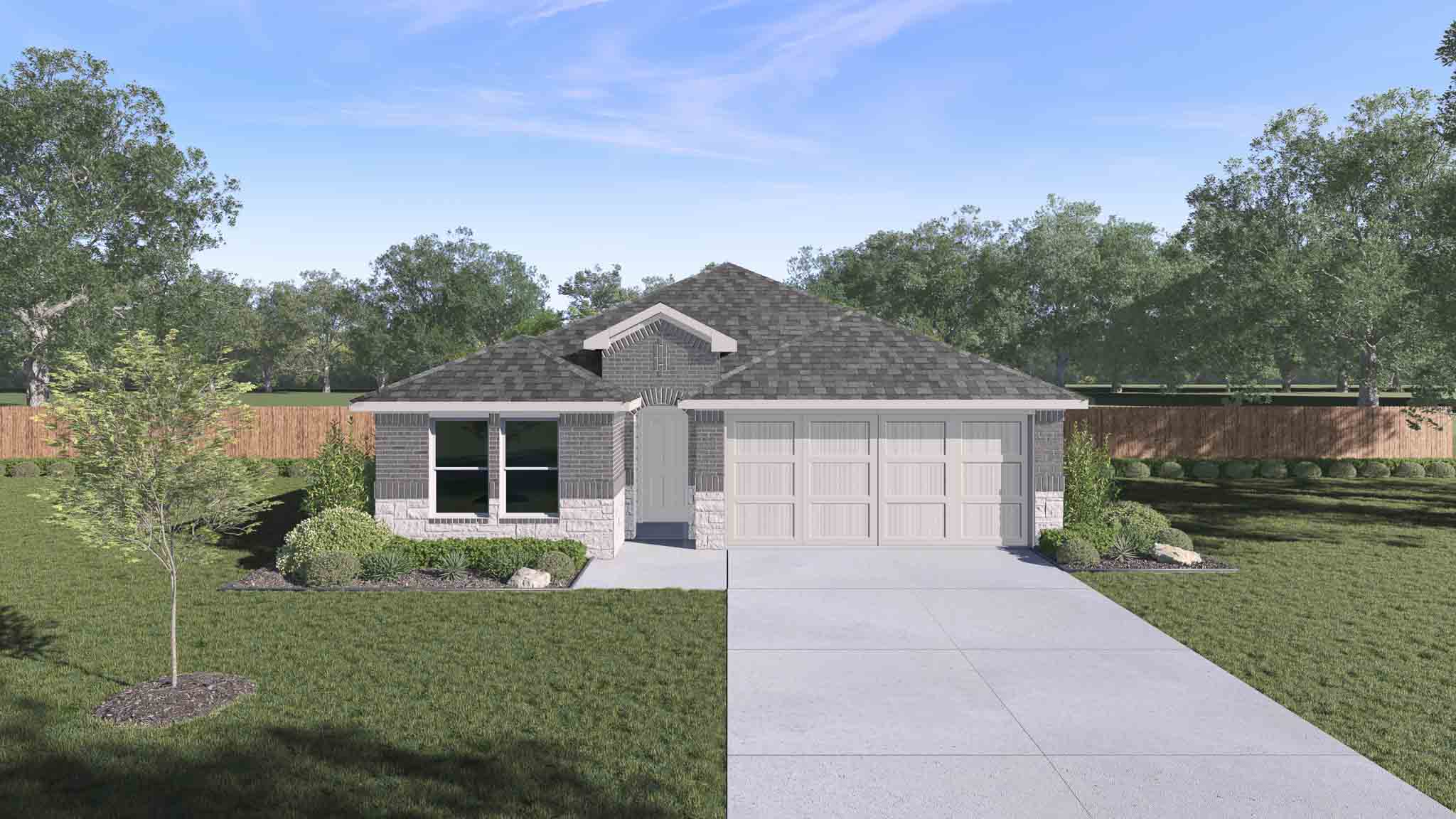 One story home with two car garage