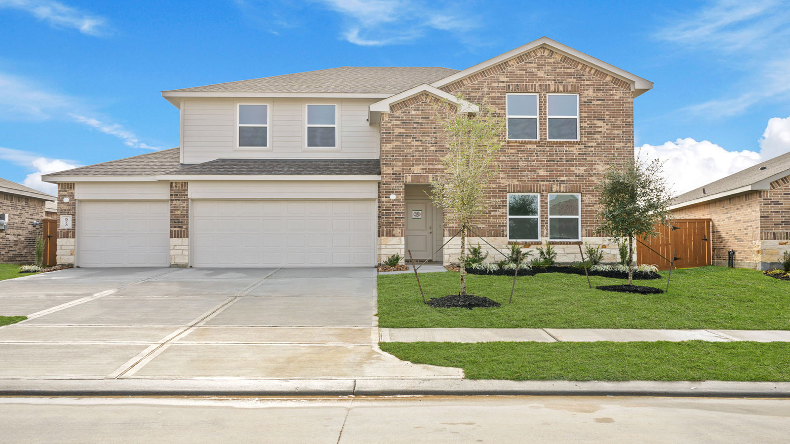 Two story home with two car garage