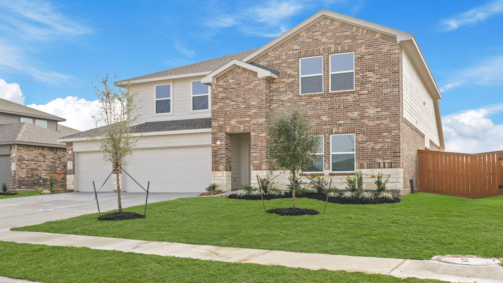 Two story home with two car garage