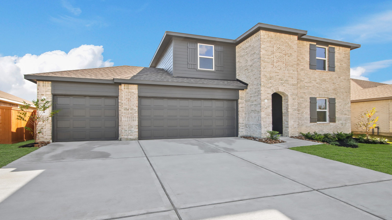 Two-story home with an attached garage
