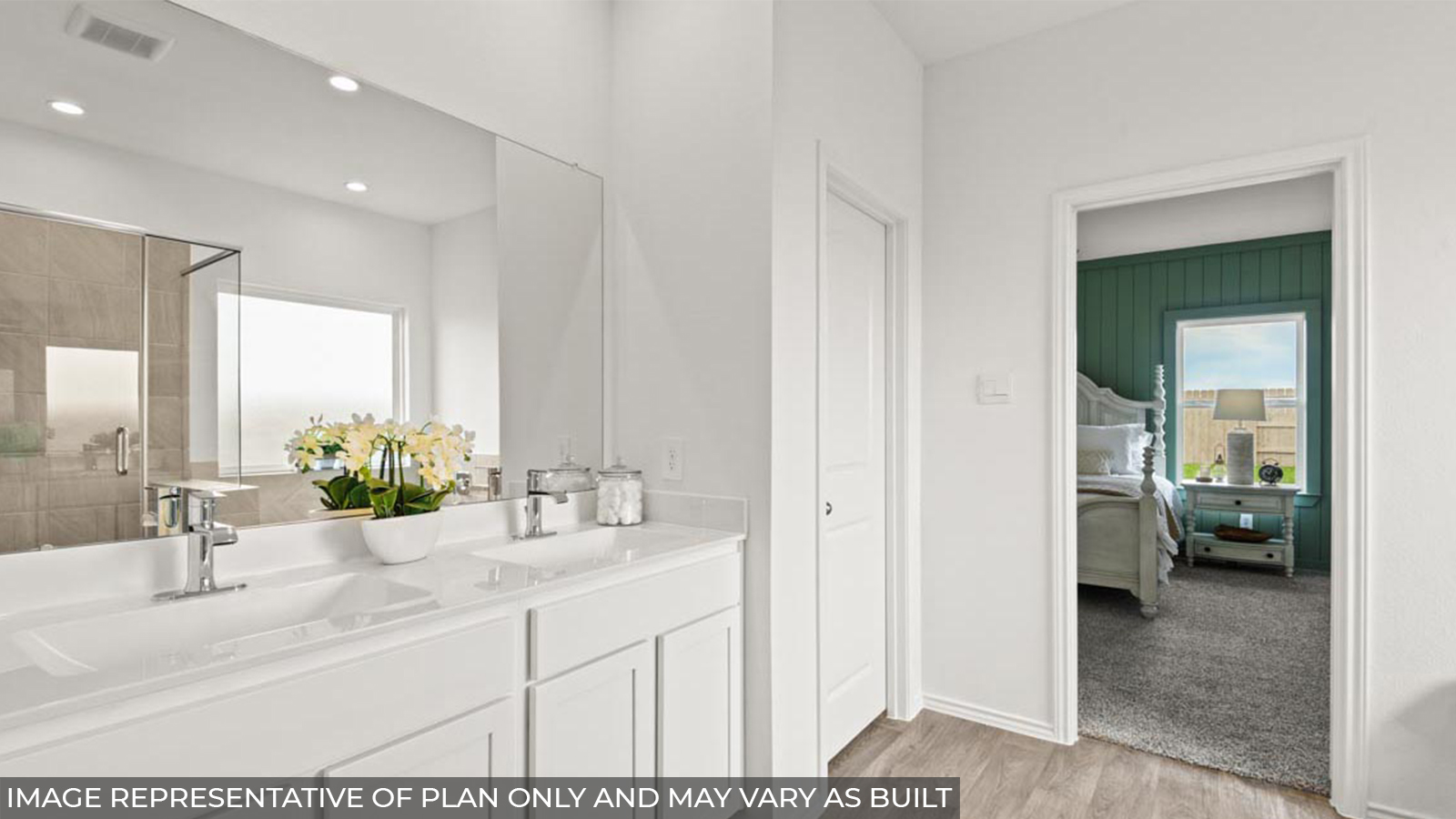 Primary bathroom with tub and shower