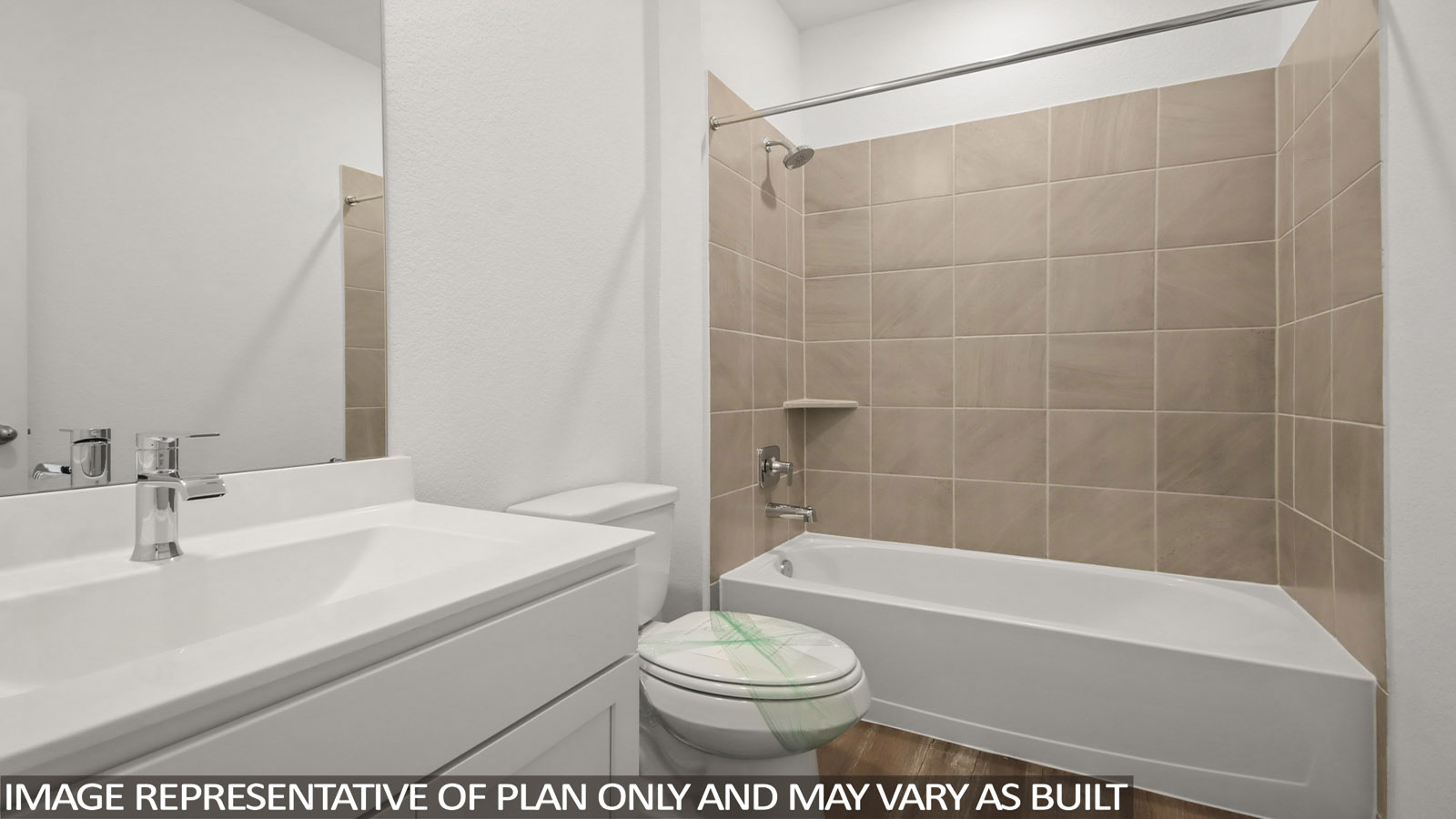 Secondary bathroom with single sink