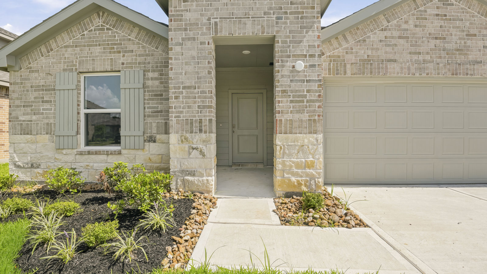 One story home with three car garage