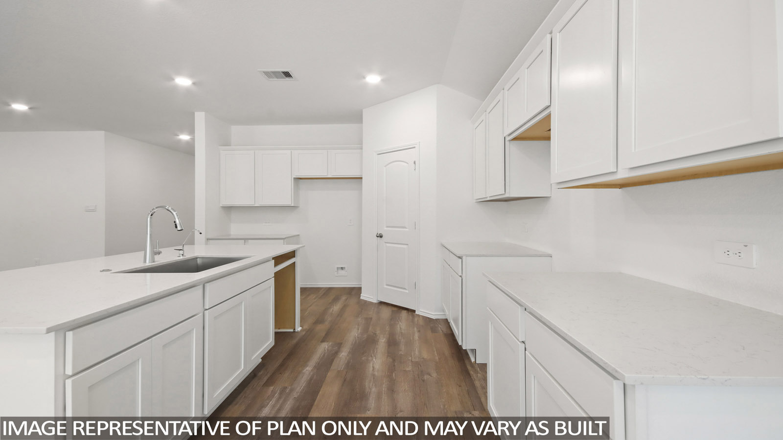 Open concept living, dining, and kitchen area