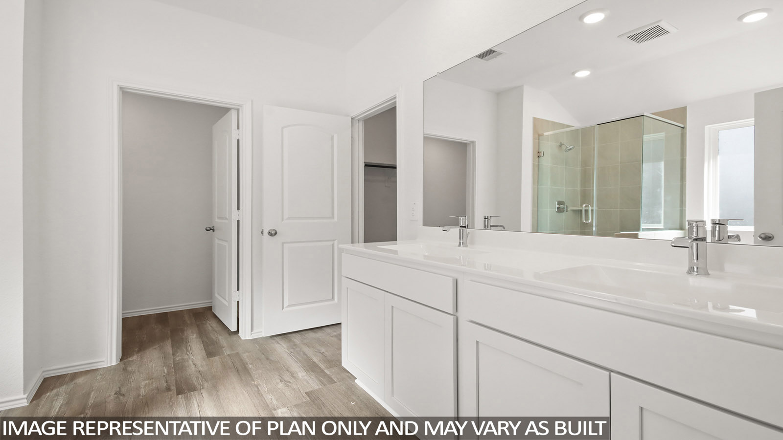 Primary bathroom with double sinks