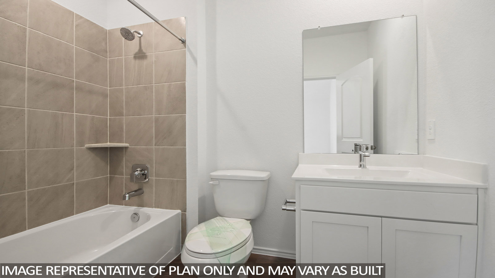 Secondary bathroom with single sink
