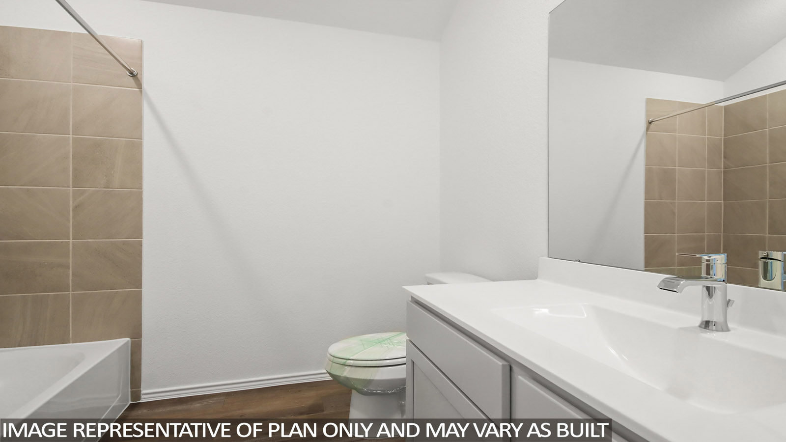 Secondary bathroom with single sink