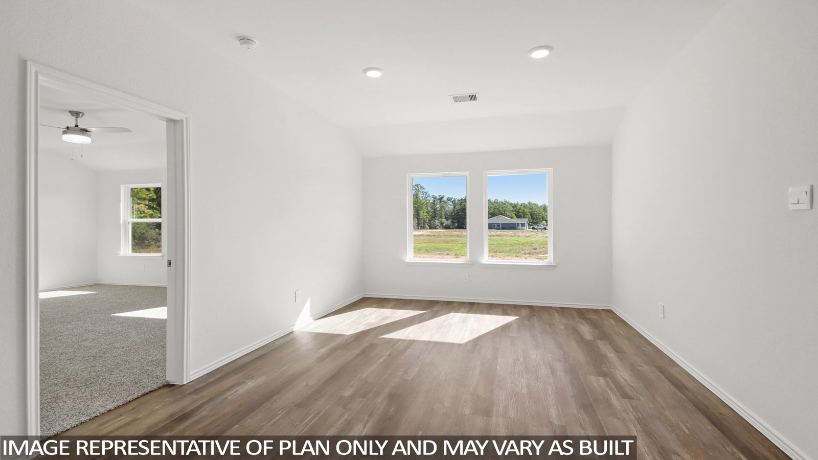 Open concept living, dining, and kitchen area