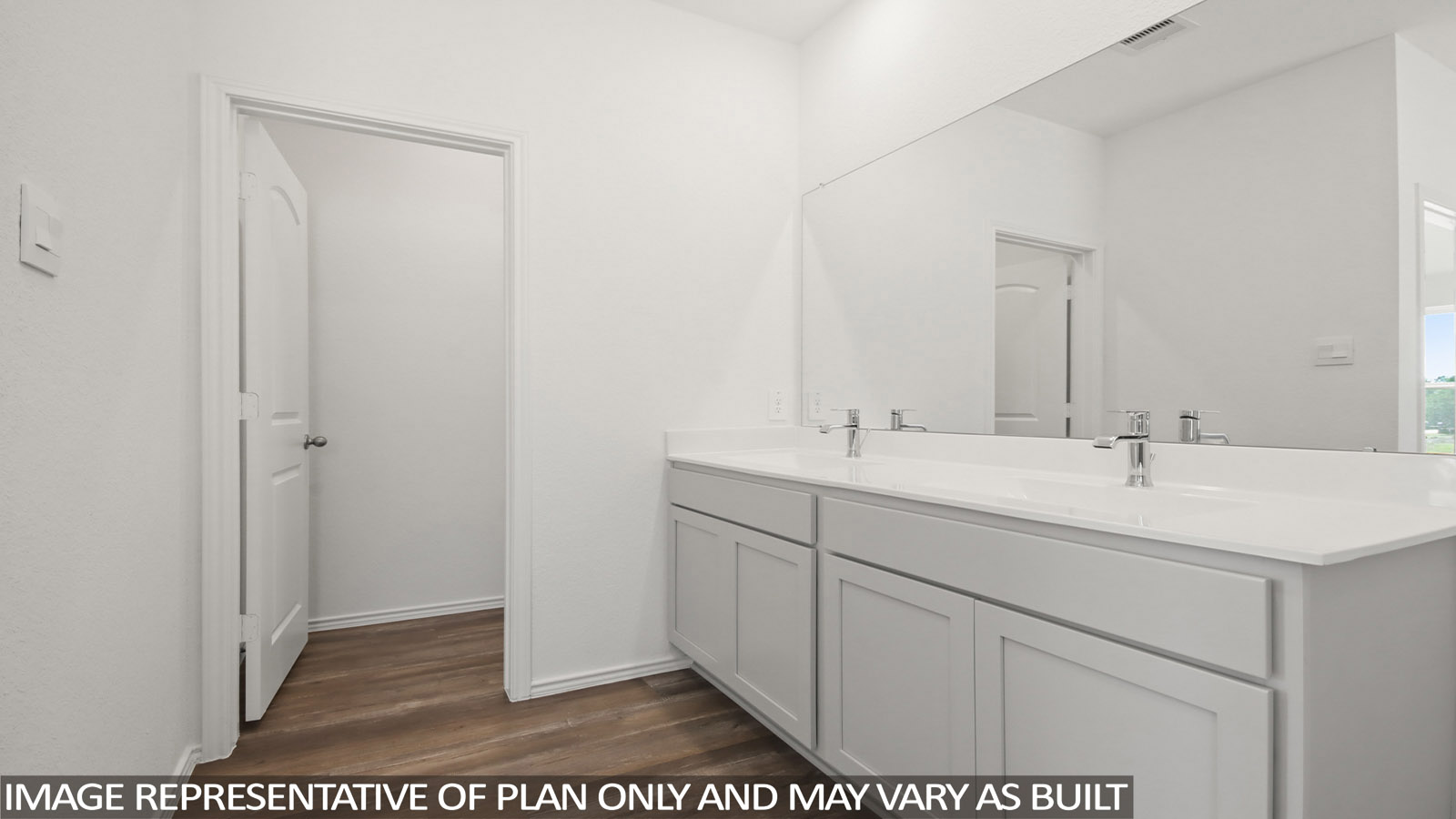 Primary bathroom with double sinks
