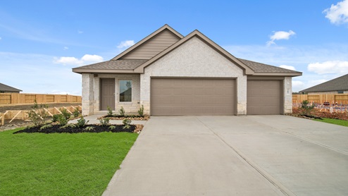 One story home with three car garage