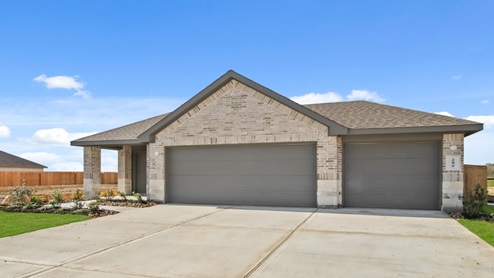 One story home with three car garage