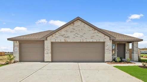 One story home with three car garage