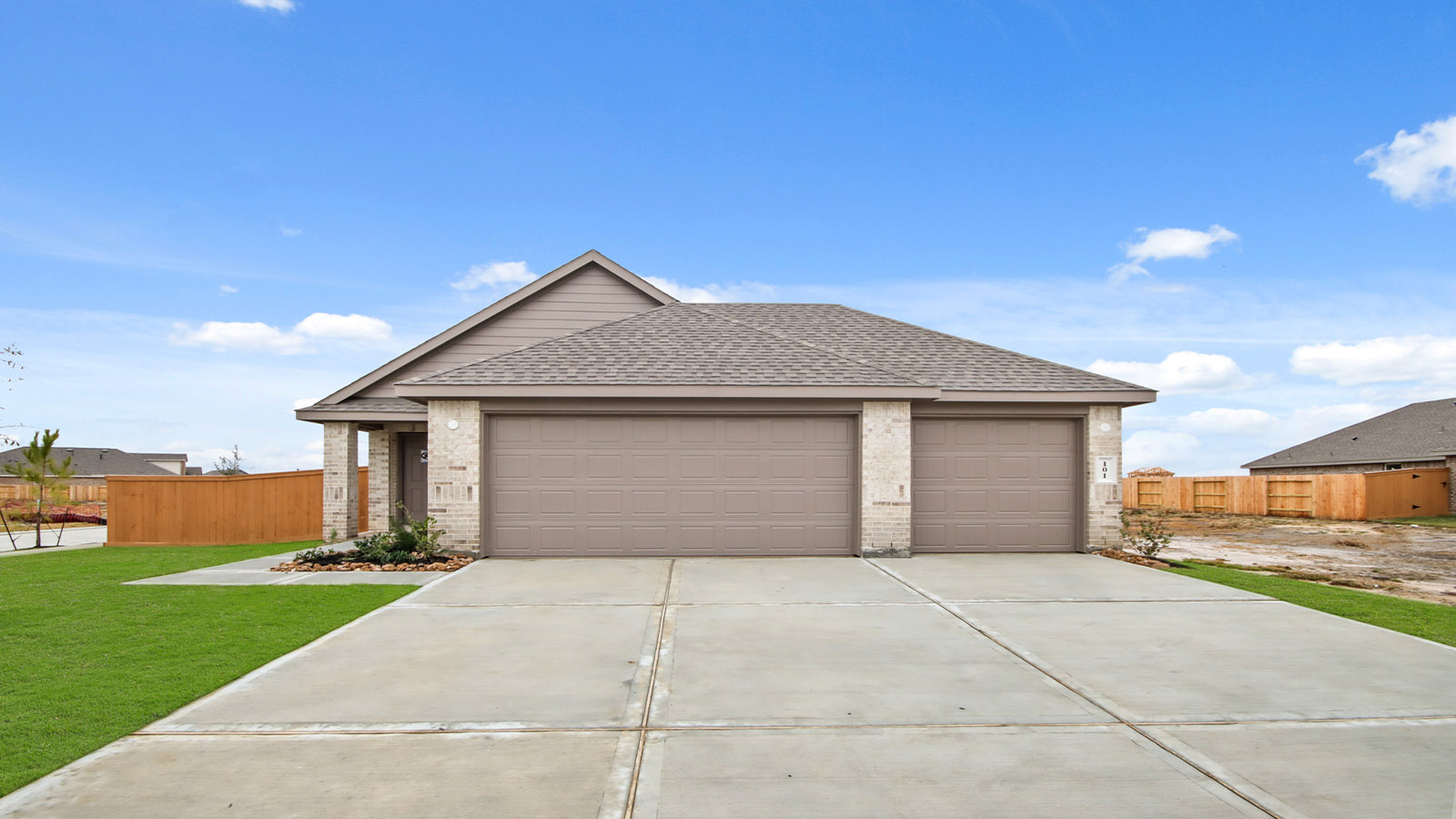 One story home with two car garage