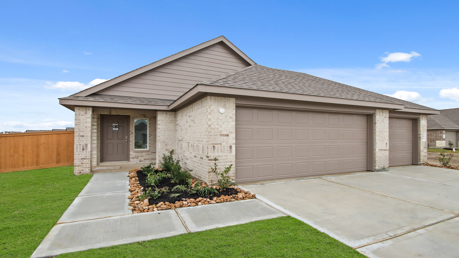 One story home with two car garage