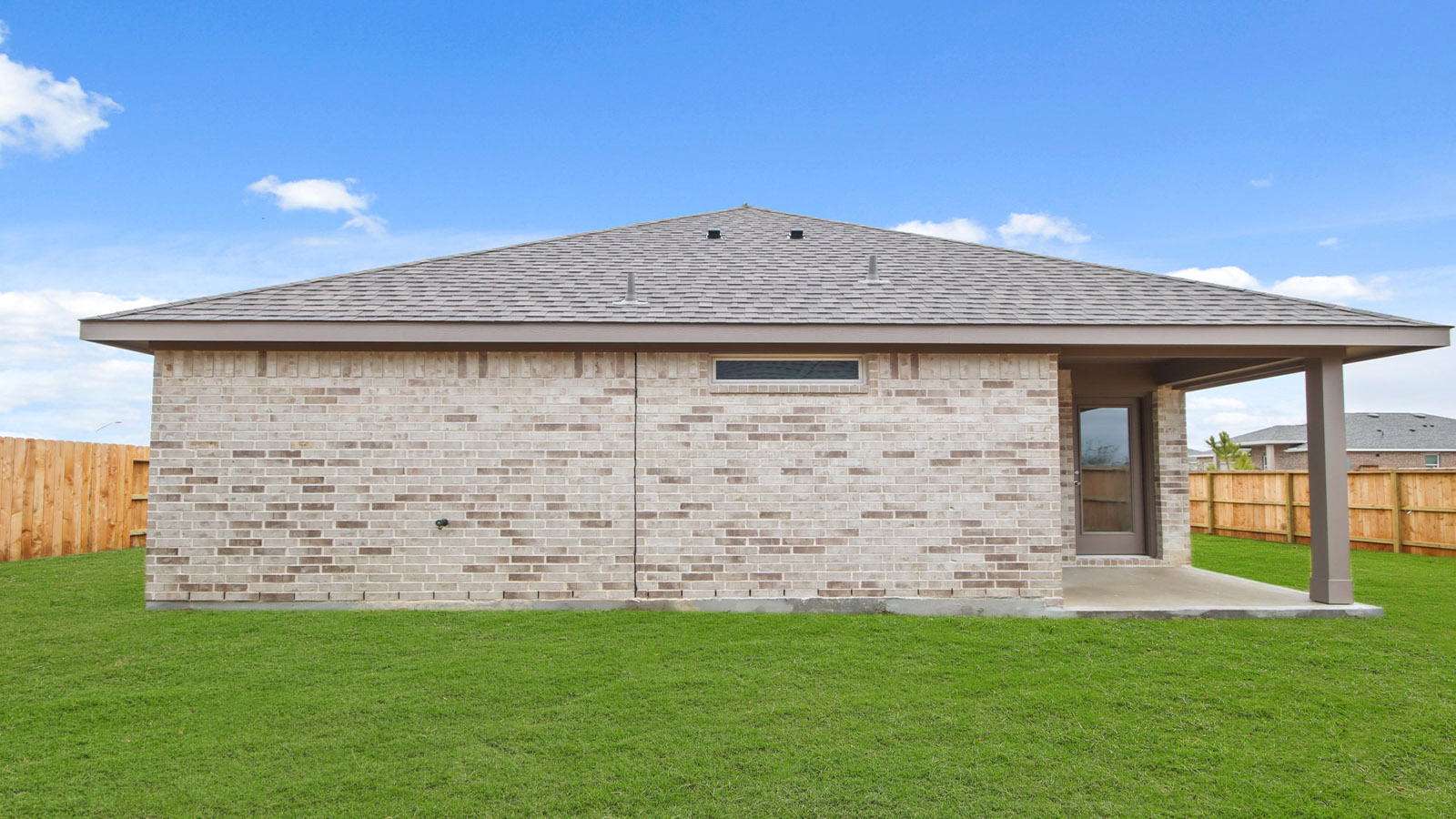 Landscaped backyard with patio