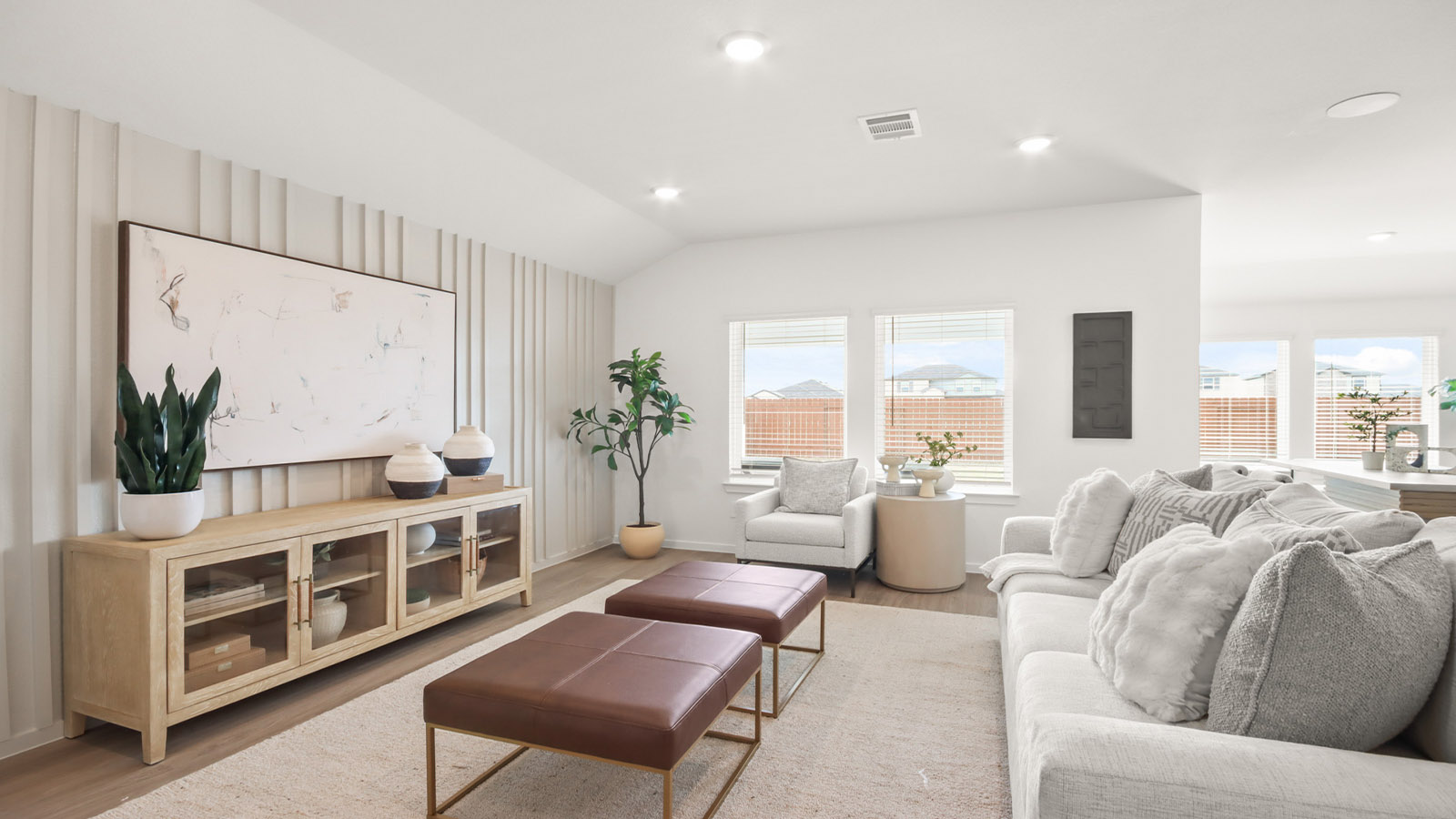 living room with bright windows