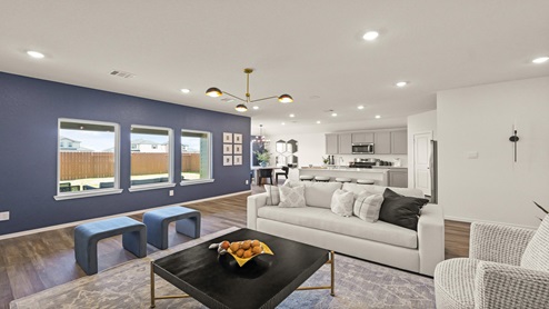 living room with vinyl flooring