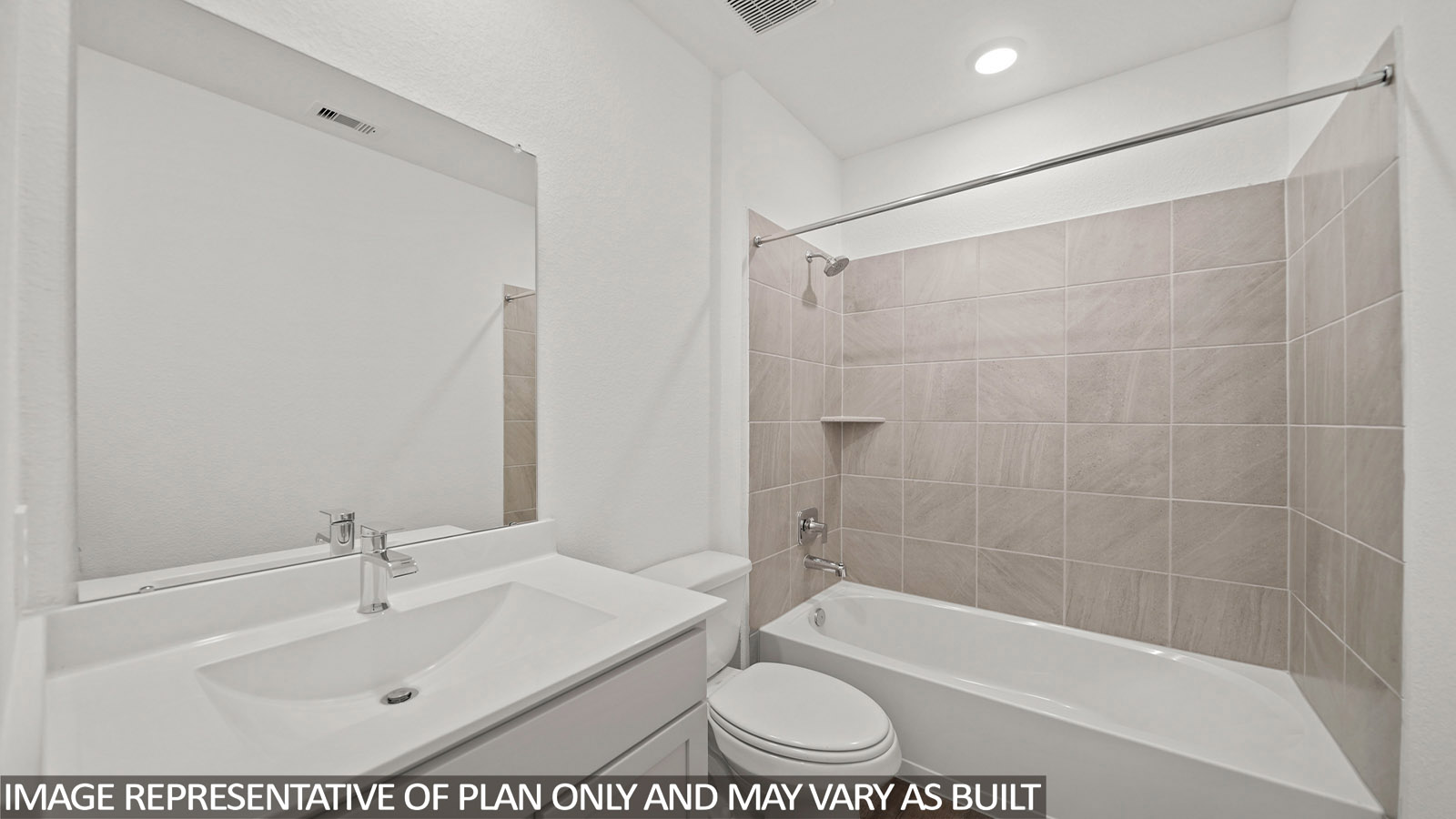 secondary bathroom with tub/shower combo