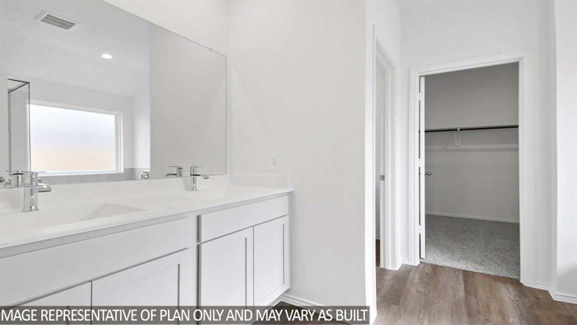 primary bathroom with double sinks