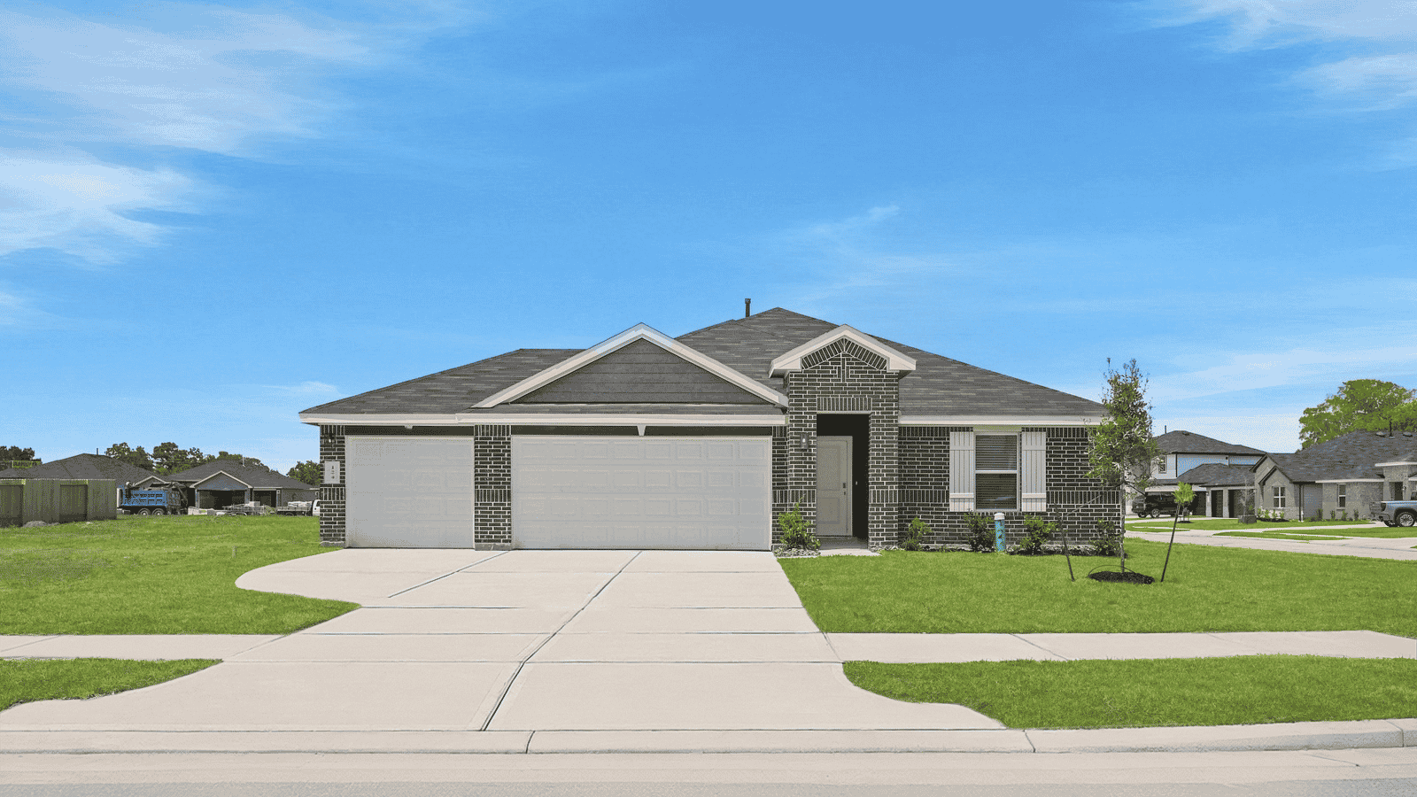 one story home with 3 car garage