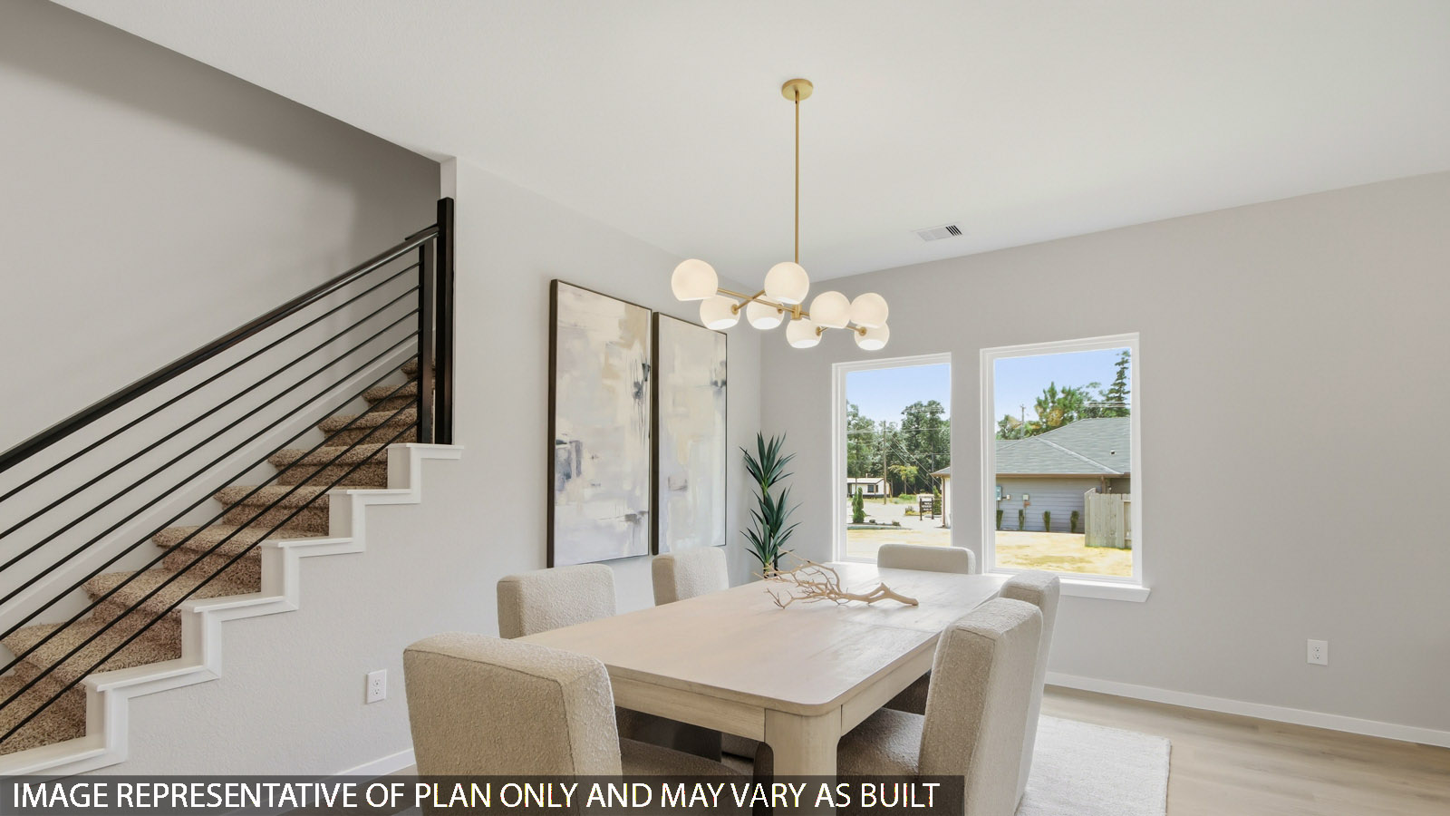 Dining area with vinyl flooring