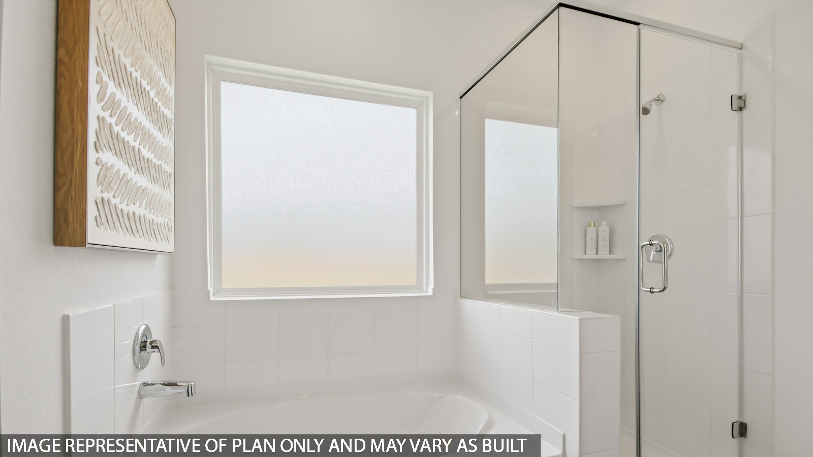Primary bathroom with tub and shower