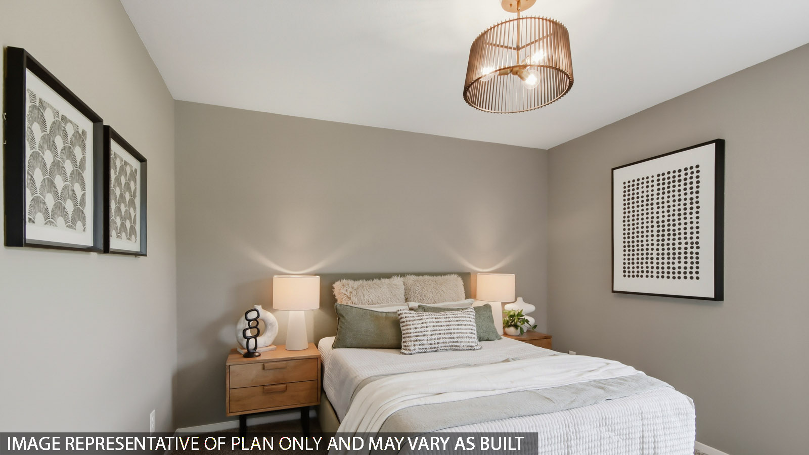 Secondary bedroom with carpet flooring